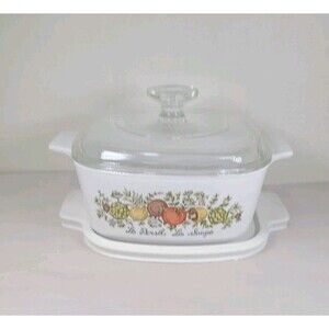 Corning Ware Spice Of Life Le Persil La Sauge Casserole w/lids A-1 1/2-B  1.5 Qt